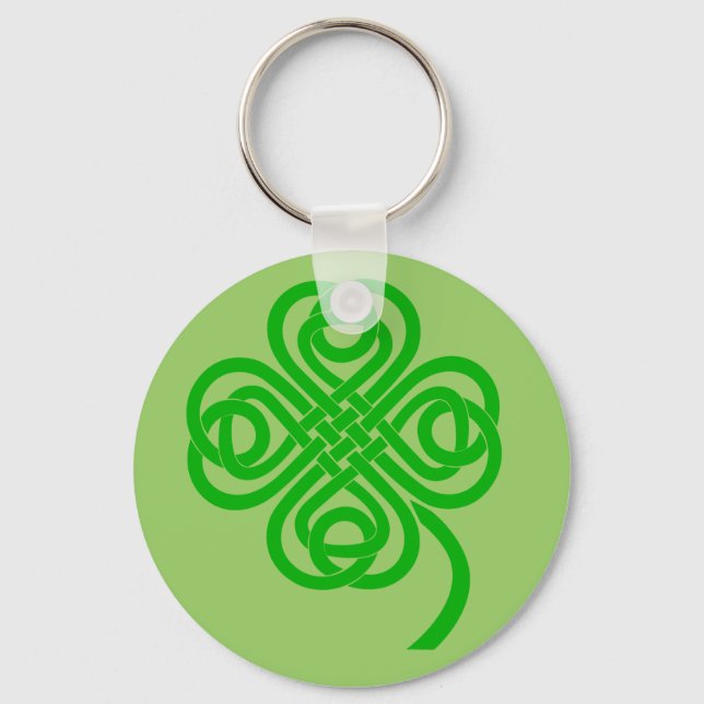 Celtic Knot vierblättriges Kleeblatt Schlüsselanhänger (Vorderseite)