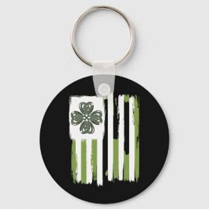 Celtic Knot Vierblättriges Kleeblatt Stripes Desig Schlüsselanhänger