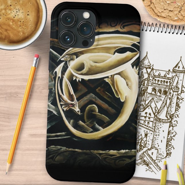 Celtic Knot Work Cream Dragon Case-Mate iPhone Hülle (Von Creator hochgeladen)