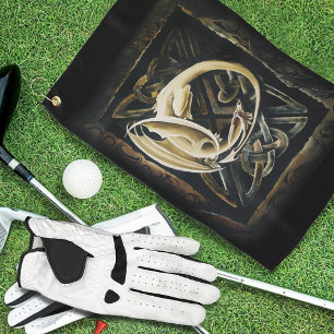 Celtic Knot Work Cream Dragon Golfhandtuch