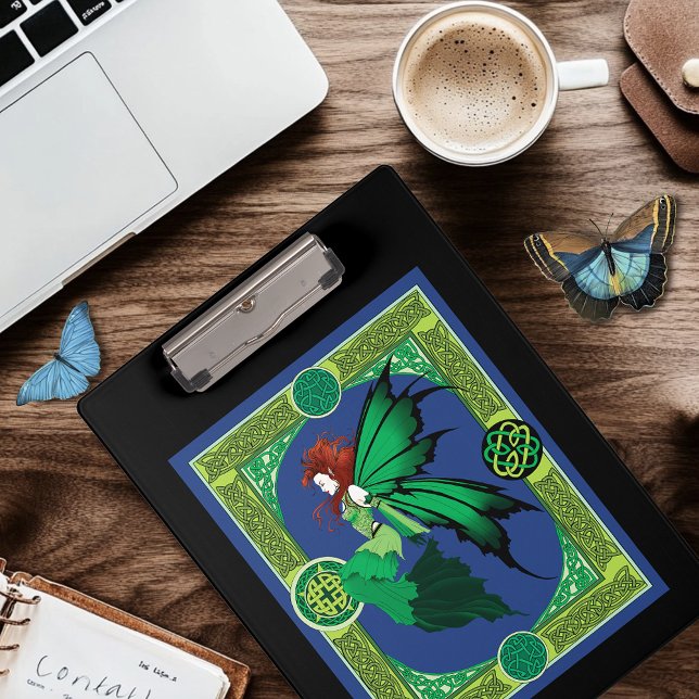 Celtic Knot Work Green Fairy Klemmbrett (Von Creator hochgeladen)