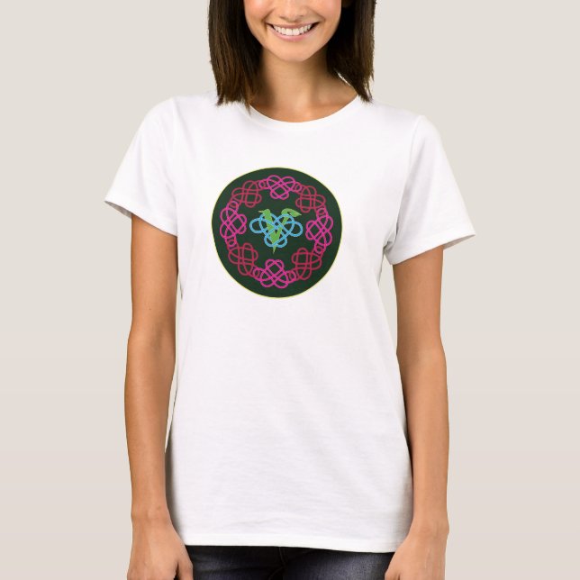 Celtic Knot Work Vegan Polyamory Heart Circle T-Shirt (Vorderseite)