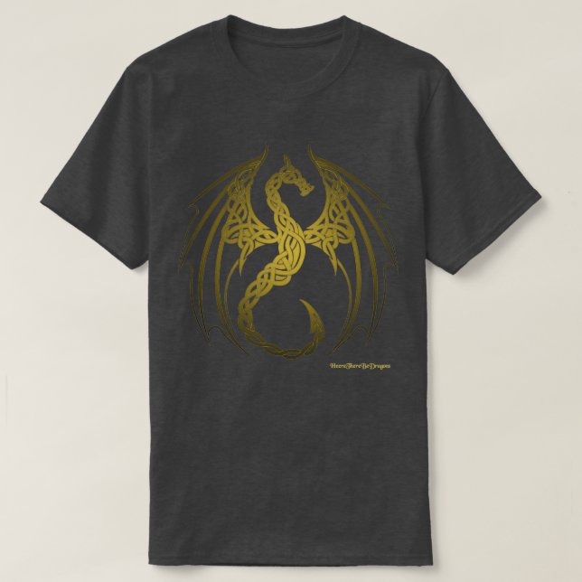 Celtic Knoten Dragon Gold T-Shirt (Design vorne)