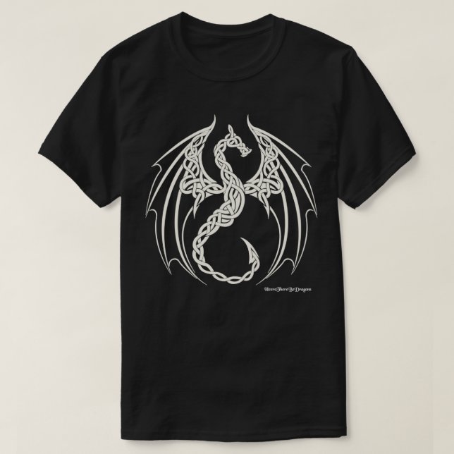 Celtic Knoten Dragon White T-Shirt (Design vorne)
