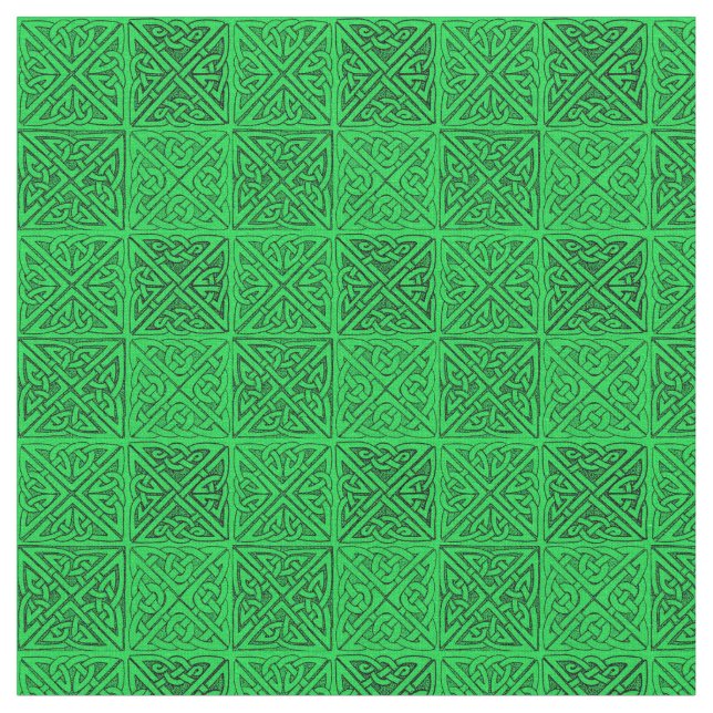 Celtic Knots Dark Green FIne Stoff (Nahaufnahme)