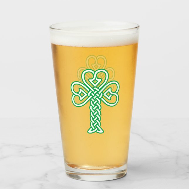 Celtic Knüpfarbeit Kleeblatt Glas (Vorne (Gefüllt))