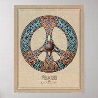 Celtic Knüpfarbeit Peace Sign Poster (16x20")