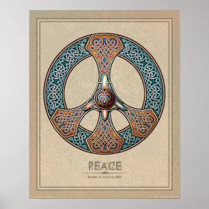 Celtic Knüpfarbeit Peace Sign Poster (16x20")