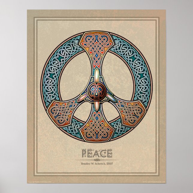 Celtic Knüpfarbeit Peace Sign Poster (16x20") (Vorne)