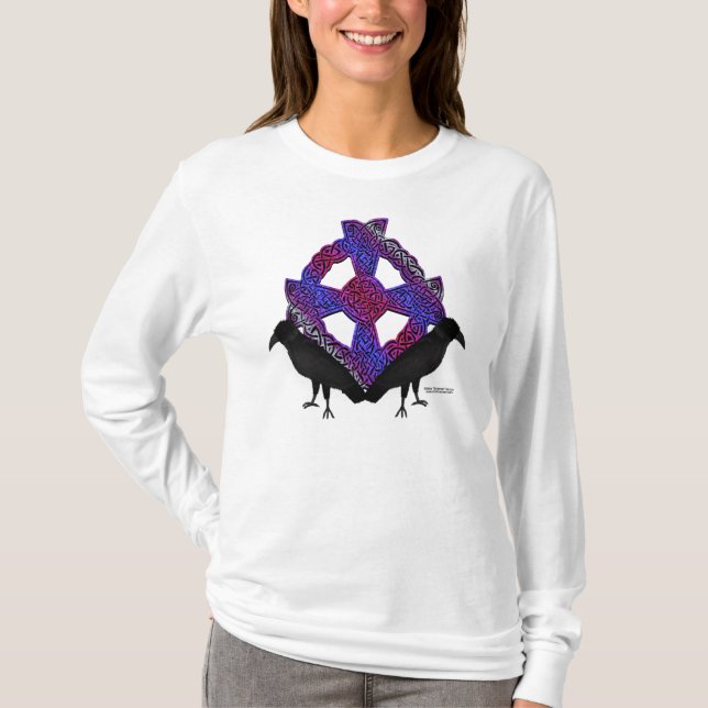 Celtic kräht Damen-langes Hülsen-Shirt T-Shirt (Vorderseite)