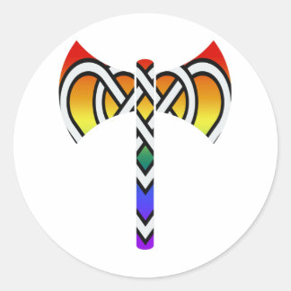 Celtic Labrys Runder Aufkleber