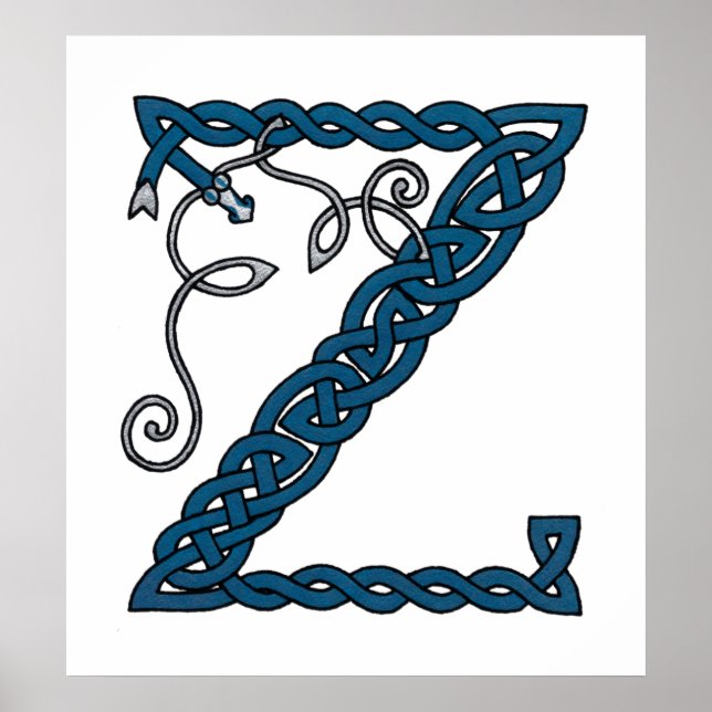 Celtic Letter Z print Poster (Vorne)