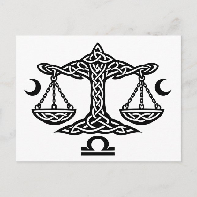    Celtic Libra Waage von BurnsInHell Feiertagspostkarte (Vorderseite)