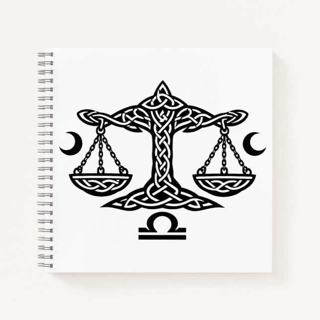    Celtic Libra Waage von BurnsInHell Notizbuch (Vorderseite)