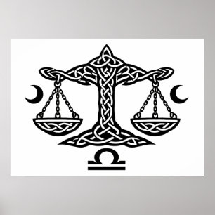 Celtic Libra Waage von BurnsInHell Poster