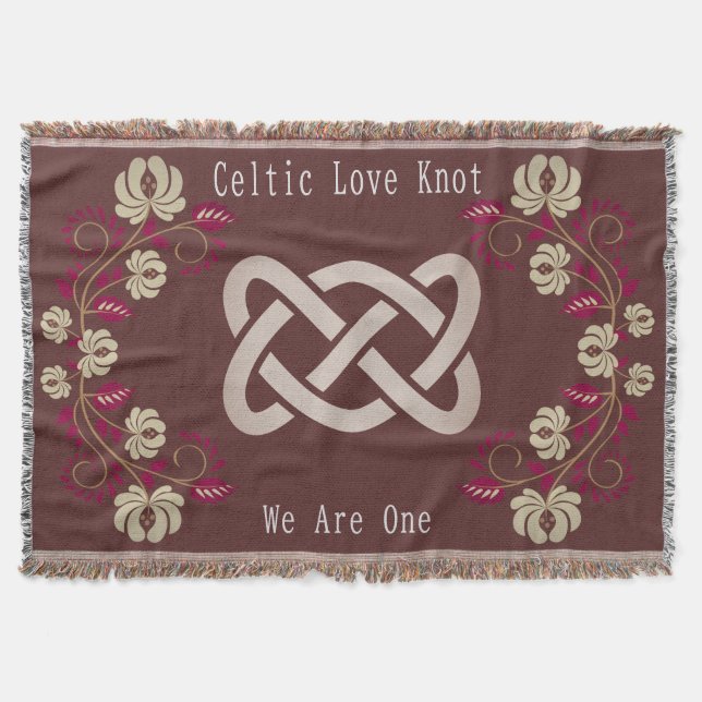 Celtic Liebe Knot Floral Pink Gold Decke (Vorderseite)