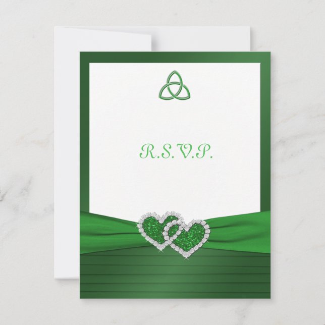 Celtic Liebe Knot in Emerald Green RSVP Card (Vorderseite)