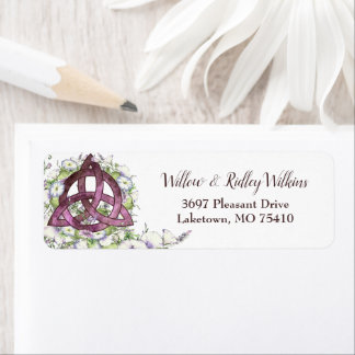 Celtic Lila Triquetra Wasserfarbenfloradresse