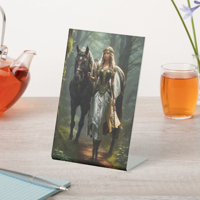 Celtic Maiden and Horse Sockelschild (In SItu)