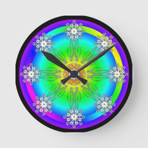 Celtic Mandala Acrylic Wall Clock Runde Wanduhr