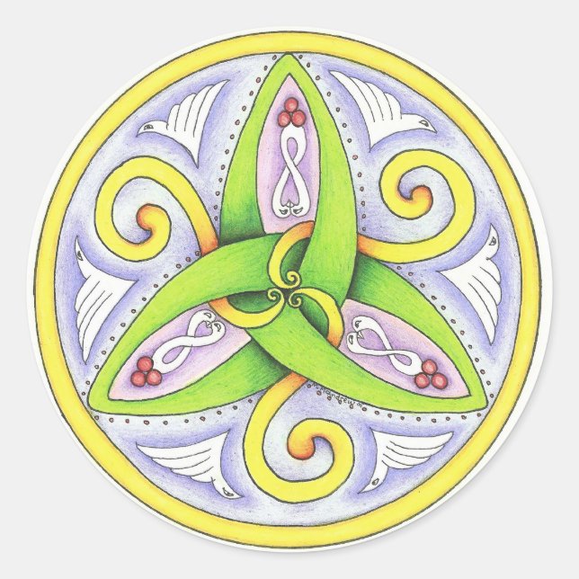 Celtic Mandala Runder Aufkleber (Vorderseite)