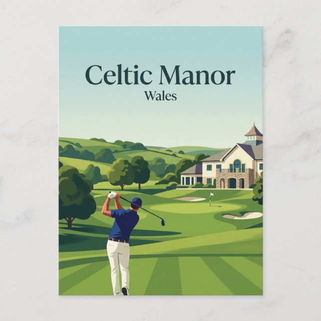 Celtic Manor Resort, Wales Postkarte (Vorderseite)