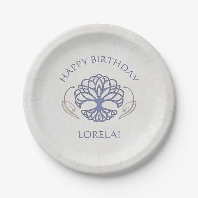 Celtic Medieval Fantasy Birthday Pappteller (Vorderseite)