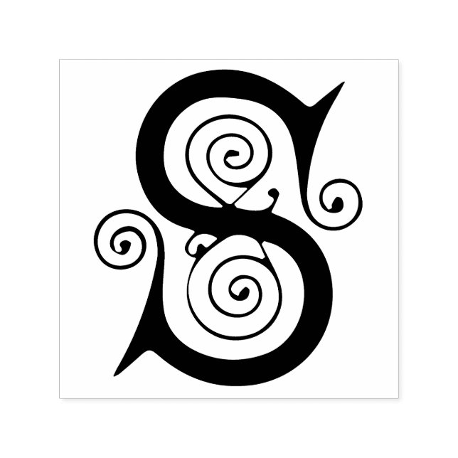 Celtic Medieval Letter S Monogramm Permastempel (Design)