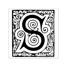 Celtic Medieval Magic Letter S Geblüht Monogramm Permastempel