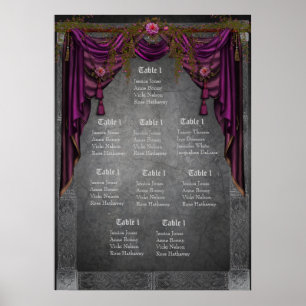 Celtic Medieval Wedding Seating Chart Poster