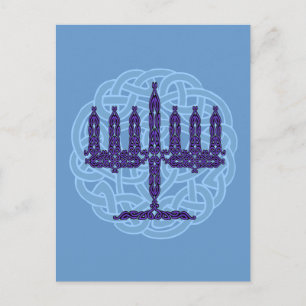 Celtic Menorah Postcard Postkarte