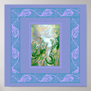 Celtic Mermaid Print Poster
