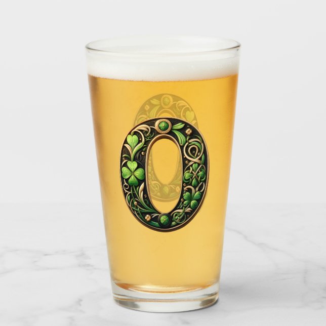 Celtic Monogram Pint Glass Glas (Vorne (Gefüllt))