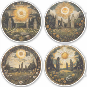 Celtic Mythology and Sun Symbols Litha Aufkleber