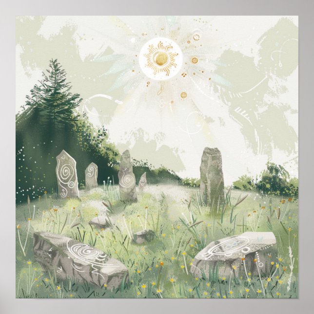 Celtic Mythology and Sun Symbols Litha Poster (Vorne)