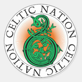 Celtic Nation St Patrick's Day Dragon Runder Aufkleber
