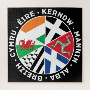 Celtic Nations Flags Cymru Eire Alba Kernow Mannin Puzzle