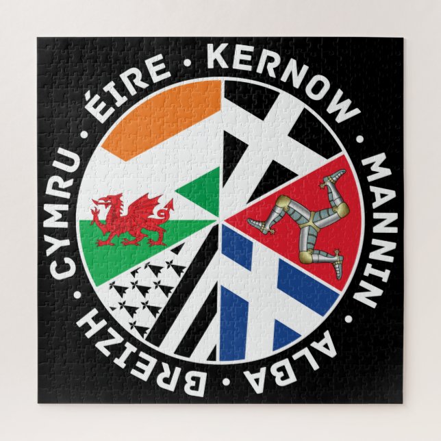 Celtic Nations Flags Cymru Eire Alba Kernow Mannin Puzzle (Vertikal)