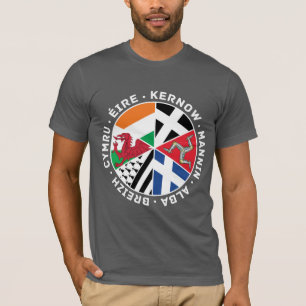 Celtic Nations Flags Men T Shirt, Wales, Kelte T-Shirt