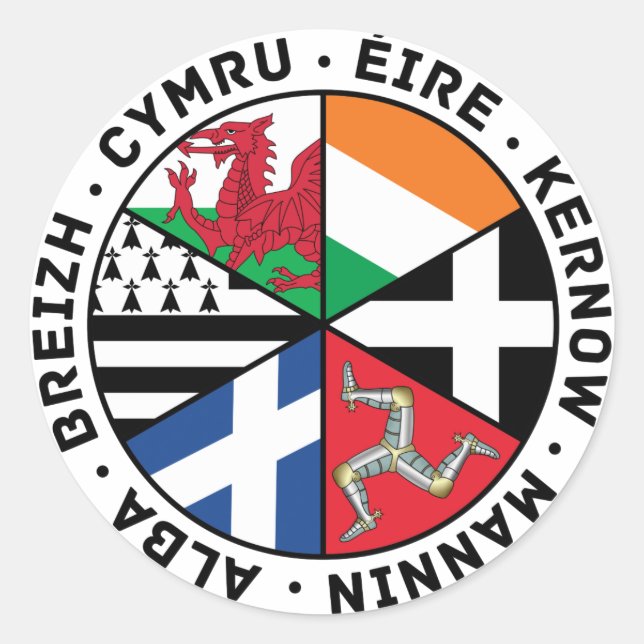 Celtic Nations Flags Runder Aufkleber (Vorderseite)