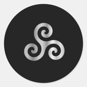 Celtic Neopaganism Triple Spiraltriskelion.jpg Runder Aufkleber