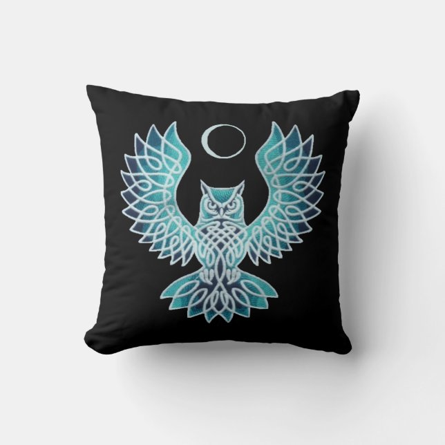 Celtic Owl Moon Kissen (Vorderseite)