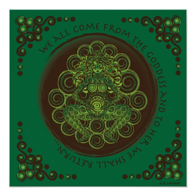 Celtic Pagan Fertilitätsgöttin Poster (Vorderseite)