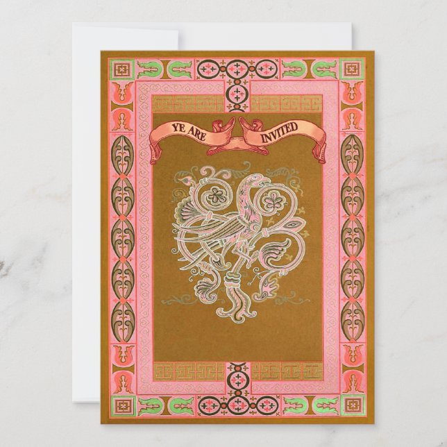Celtic Patterns Hochzeiten im mittelalterlichen St Einladung (Vorderseite)