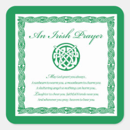 Celtic Prayer St. Patrick's Day Quadratischer Aufkleber