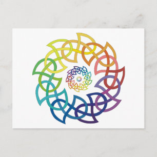 Celtic Rainbow Knüpfarbeit Postkarte