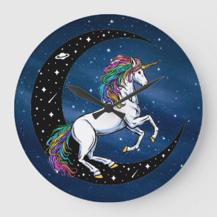 Celtic Rainbow Unicorn Große Wanduhr