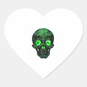 Celtic Rune Skull Herz-Aufkleber