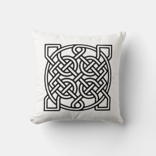 Celtic Sailor's Knot, Black on a White Background Kissen