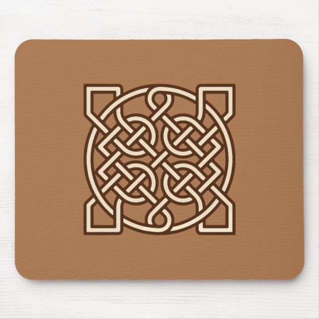 Celtic Sailor's Knot, Camel Tan, Cream and Brown Mousepad (Vorne)